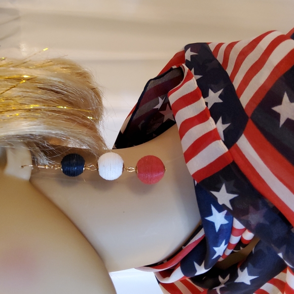 Patriotic Ball Drop Earrings - Picture 2 of 4